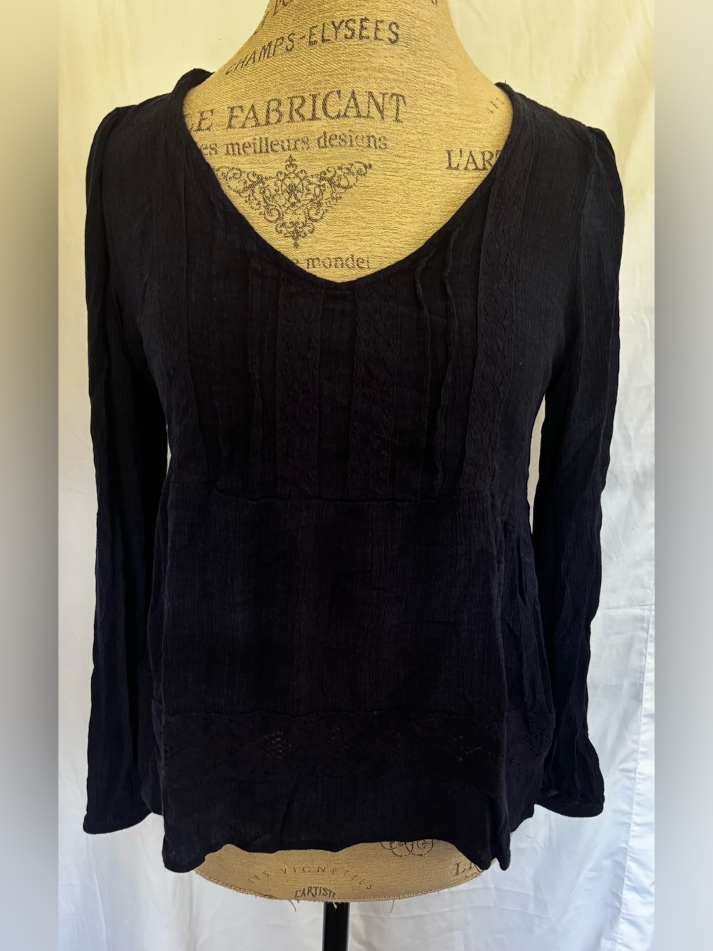 Rewind Womens Linen Blend Tunic in Navy Blue Sz L